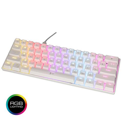 LAMTECH RGB MECHANICAL GAMING KEYBOARD BLUE SWITCH WHITE WITH TYPE-C PORT 'PLUTO' LAMTECH RGB MECHANICAL GAMING KEYBOARD BLUE SWITCH WHITE WITH TYPE-C PORT 'PLUTO'