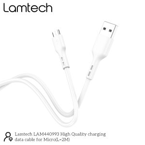 LAMTECH DATACABLE MICRO USB 2m WHITE 4 054 01 000203 4