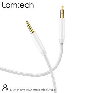 LAMTECH AUDIOCABLE BRAIDED 1m 3.5mm to 3.5mm WHITE 3 054 01 000211 2