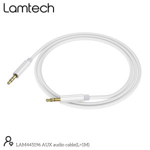 LAMTECH AUDIOCABLE BRAIDED 1m 3.5mm to 3.5mm WHITE 4 054 01 000211 5