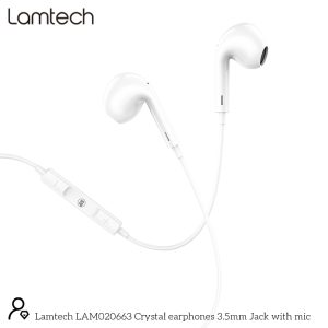 LAMTECH HANDSFREE STEREO 3,5mm JACK WITH MIC WHITE 4 054 01 000262 1