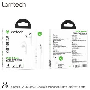 LAMTECH HANDSFREE STEREO 3,5mm JACK WITH MIC WHITE 3 054 01 000262 5