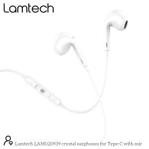 LAMTECH TYPE-C MOBILE EARPHONES WITH MICROPHONE WHITE 3 054 01 000275 1