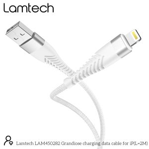 LAMTECH LIGHTNING TO USB HIGH QUALITY UNBREAKABLE CABLE SILVER 2M 3 054 01 000291 4