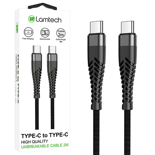 LAMTECH HQ UNBREAKABLE CABLE TYPE-C TO TYPE-C 2M LAMTECH HQ UNBREAKABLE CABLE TYPE-C TO TYPE-C 2M