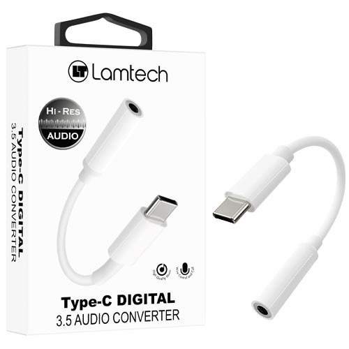 LAMTECH TYPE-C ADAPTER CABLE AUDIO JACK 3 LAMTECH TYPE-C ADAPTER CABLE AUDIO JACK 3