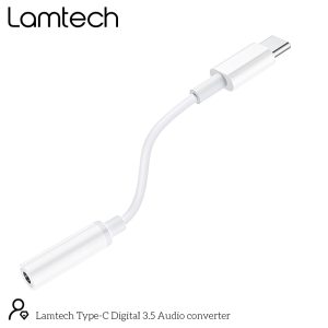 LAMTECH TYPE-C ADAPTER CABLE AUDIO JACK 3,5MM WHITE 4 054 01 000390 4