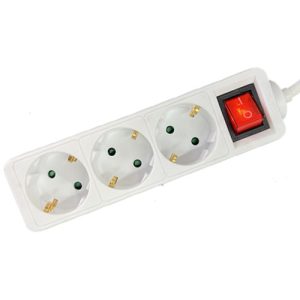 LAMTECH POWER STRIP WITH SWITCH 3 OUTLETS WHITE 1.5M 4 054 01 000393 4