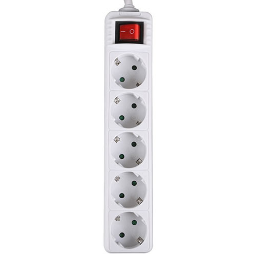 LAMTECH POWER STRIP WITH SWITCH 5 OUTLETS WHITE 1.5M LAMTECH POWER STRIP WITH SWITCH 5 OUTLETS WHITE 1.5M