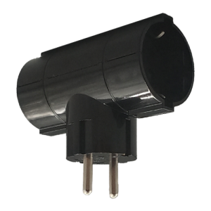 LAMTECH POWER SOCKET SPLITTER WITH 2 SCHUKO OUTLETS BLACK 3 054 01 000400 1