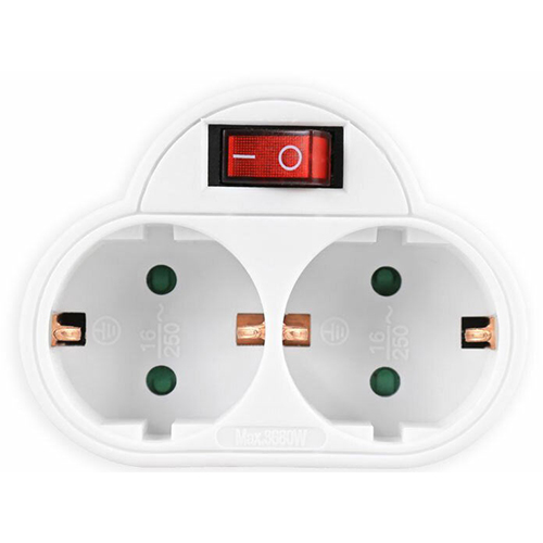 LAMTECH POWER SOCKET SPLITTER WITH 2 SCHUKO OUTLETS & ON/OFF SWITCH WHITE LAMTECH POWER SOCKET SPLITTER WITH 2 SCHUKO OUTLETS & ON/OFF SWITCH WHITE
