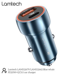 LAMTECH METAL CAR CHARGER QC3.0 & PD20W SAPHIRE BLUE 3 054 01 000454 3