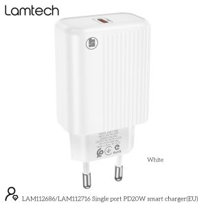LAMTECH FAST CHARGER TYPE-C PD20W WHITE 2 054 01 000455 1