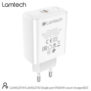 LAMTECH FAST CHARGER TYPE-C PD30W WHITE 3 054 01 000459 1