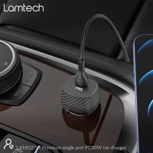 LAMTECH PREMIUM FAST IN-CAR CHARGER TYPE-C PD30W BLACK 4 054 01 000465 6