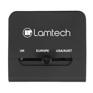 LAMTECH UNIVERSAL TRAVEL ADAPTER WITH 2 USB PORTS AC 6A BLACK 4 054 01 000499 2