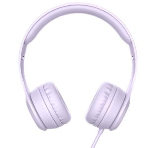 LAMTECH EXTRA BASS STEREO HEADPHONES WITH MIC PURPLE REFURBISHED 4 054 01 000500 1