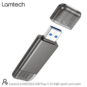 LAMTECH USB/TYPE-C 3.0 HIGH SPEED CARD READER METAL GREY 4 054 01 000519 5