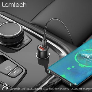 LAMTECH QUICK DUAL PORT MINI CAR CHARGER 83W 3 054 01 000522 7
