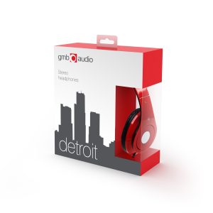 GEMBIRD FOLDING STEREO HEADPHONES WITH MIC DETROIT RED 3 072 01 000592 8