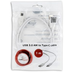 CABLEXPERT USB 3.0 AM TO TYPE-C CABLE 1M WHITE 3 072 01 000704 3