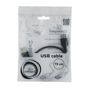 CABLEXPERT USB 2,0 EXTENSION CABLE 0,75M BLACK 4 072 01 000734 3