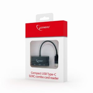 GEMBIRD COMPACT USB TYPE-C SDXC COMBO CARD READER BLACK 2 072 01 000893 1