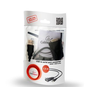 CABLEXPERT USB TO DB9M SERIAL PORT CONVERTER CABLE BLACK 1,5M 2 5M