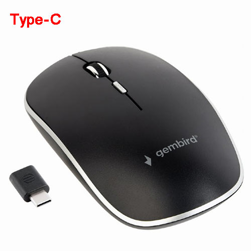 GEMBIRD SILENT WIRELESS OPTICAL MOUSE BLACK TYPE-C RECEIVER GEMBIRD SILENT WIRELESS OPTICAL MOUSE BLACK TYPE-C RECEIVER