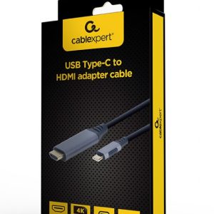 CABLEXPERT USB TYPE-C TO HDMI DISPLAY ADAPTER CABLE SPACE GREY RETAIL PACK 1,8M 4 072 01 001439 3