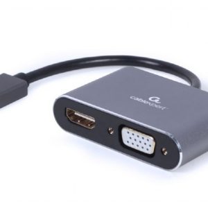 CABLEXPERT 4K USB TO HDMI + VGA DISPLAY ADAPTER SPACE GREY RETAIL PACK 3 072 01 001447 1