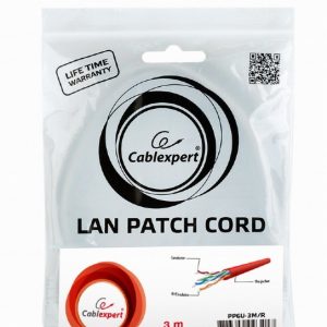 CABLEXPERT UTP CAT6 PATCH CORD 3M RED 2 072 01 001519 1