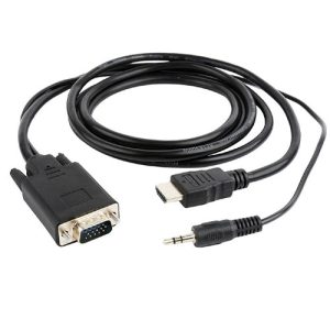 CABLEXPERT HDMI TO VGA AND AUDIO ADAPTER CABLE SINGLE PORT 3M BLACK 1 CABLEXPERT HDMI TO VGA AND AUDIO ADAPTER CABLE SINGLE PORT 3M BLACK