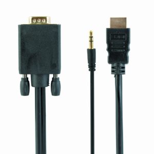CABLEXPERT HDMI TO VGA AND AUDIO ADAPTER CABLE SINGLE PORT 3M BLACK 3 072 01 001538 1