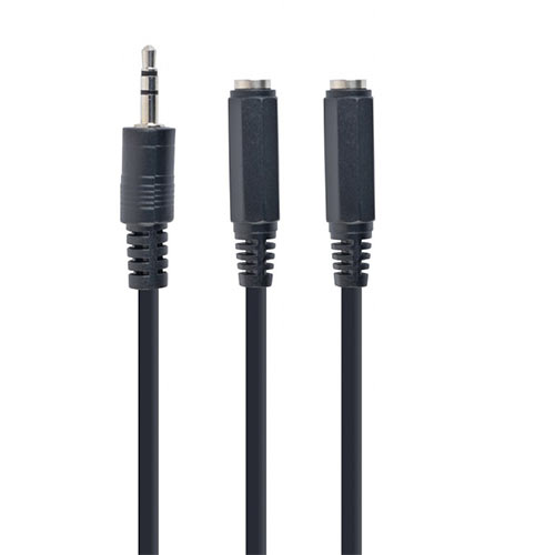 5MM AUDIO SPLITTER CABLE 10CM BLACK 5MM AUDIO SPLITTER CABLE 10CM BLACK