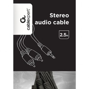 CABLXPERT 3,5MM STEREO PLUG TO 2*RCA PLUGS 2,5M CABLE GOLD-PLATED CONNECTORS 2 5MM STEREO PLUG TO 2*RCA PLUGS 2