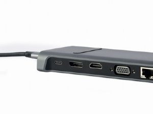 CABLEXPERT USB TYPE-C 9IN1 MULTI-PORT ADAPTER (HUB3.0+HDMI+DISPLAYPORT+VGA+PD+LAN+STEREO AUDIO) 4 072 01 001674 3