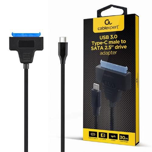 CABLEXPERT USB3.0 TYPE-C MALE TO SATA 2.5' DRIVE ADAPTER RETAIL PACK CABLEXPERT USB3.0 TYPE-C MALE TO SATA 2.5' DRIVE ADAPTER RETAIL PACK