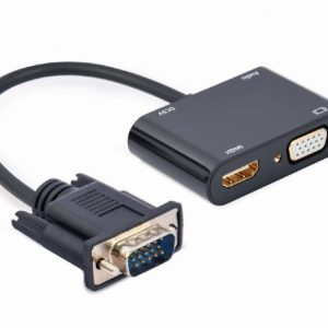 CABLEXPERT VGA TO HDMI+VGA ADAPTER CABLE 0,15M BLACK RETAIL PACK 4 072 01 001689 1