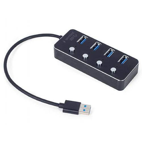 GEMBIRD USB3.1 (GEN1) POWERED 4-PORT HUB WITH SWITCHES GEMBIRD USB3.1 (GEN1) POWERED 4-PORT HUB WITH SWITCHES