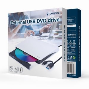 GEMBIRD EXTERNAL USB DVD DRIVE BLACK-WHITE 2 072 01 001718 1