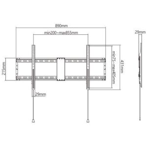 GEMBIRD TV WALL MOUNT (FIXED), 43”-90” (70 KG) 3 072 01 001755 1
