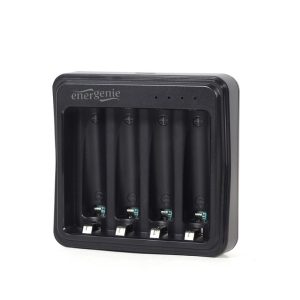 ENERGENIE USB BATTERY CHARGER FOR AA/AAA BATTERIES BLACK 4 072 01 001789 2