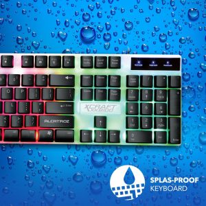 ALCATROZ SPILL PROOF GAMING KEYBOARD WITH BACKLIGHT EFFECTS 2 073 01 000801 1