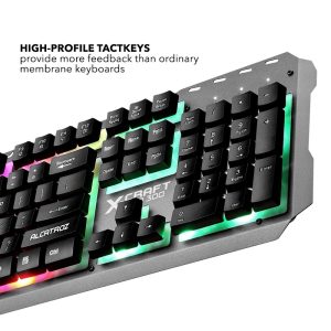 ALCATROZ SPILL PROOF GAMING KEYBOARD WITH BACKLIGHT EFFECTS 3 073 01 000802 1