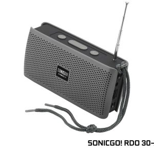 SONICGEAR SONICGO RDO 30X BLUETOOTH PORTABLE FM SPEAKER GREY 4 073 01 000929 1