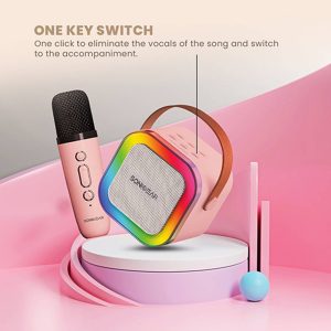 SONICGEAR IOX K200 BLUETOOTH 5.1 HOME KARAOKE PORTABLE SPEAKER WITH WIRELESS MIC PINK 3 073 01 000967 2
