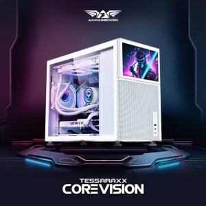 ARMAGGEDDON GAMING PC CASE MATX TESSARAXX COREVISION WHITE 2 073 01 000973 1