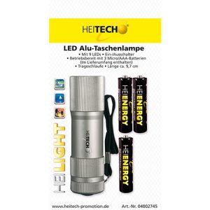 HEITECH FLASHLIGHT WITH 9 LEDS INCLUDES 3 MICRO/AAA BATTERIES 4 092 01 000067 4