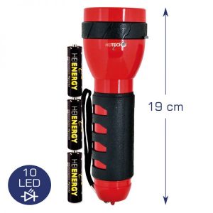 HEITECH FLASHLIGHT WITH 10 LED LARGE 19 cm INCL. BATTERY 2 092 01 000111 1